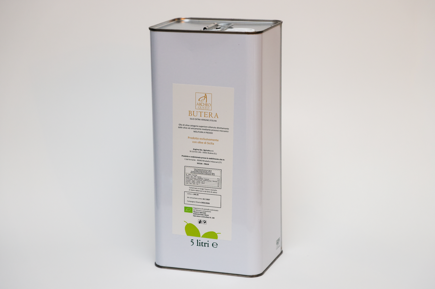 Latta Olio Extravergine d’Oliva Biologico 5 Litri – ARCHEO GUSTO